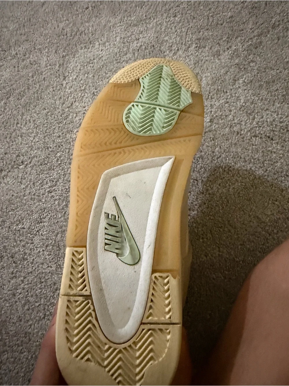 Beige/Tan High-Top Sneaker with 